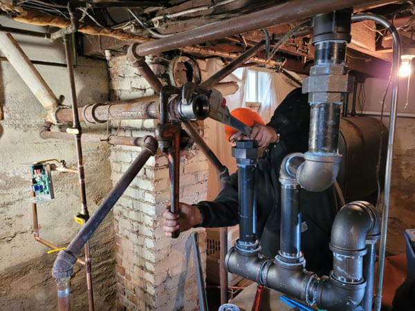 New boiler installation-working on the wiring