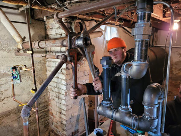 New boiler installation-working on the wiring