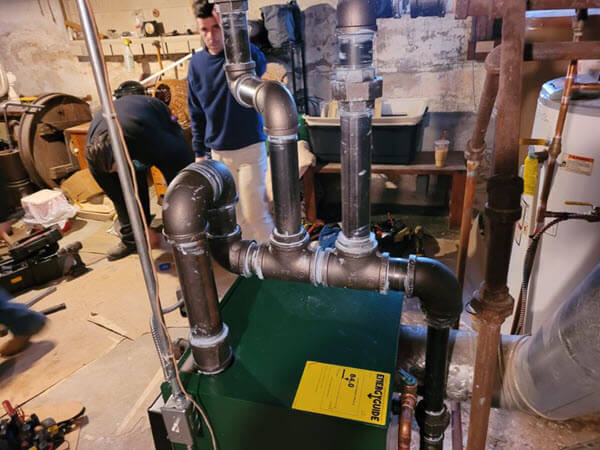 New boiler installation-working on the wiring