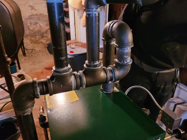 New boiler installation-working on the wiring