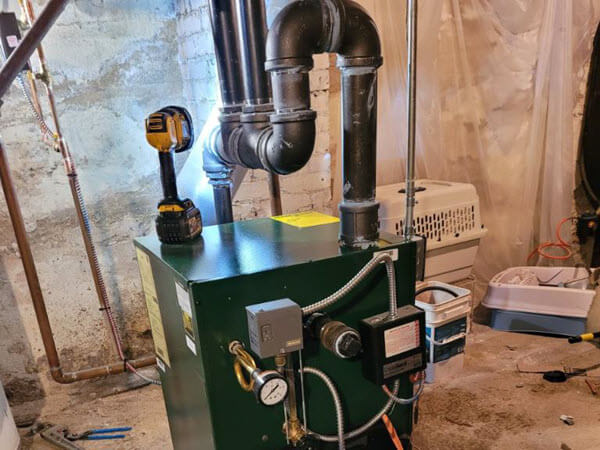 New boiler installation-working on the wiring